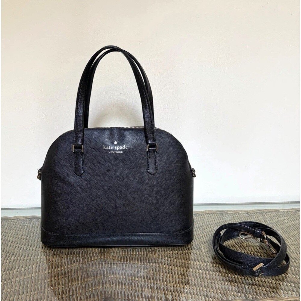 Kate Spade Sadie Dome Bag Black Saffiano Leather  2 Way Crossbody Strap